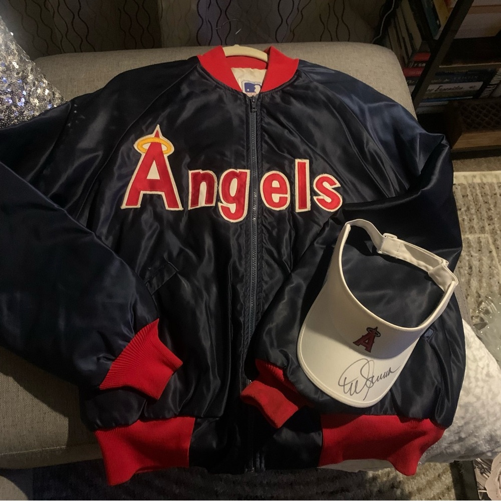 Vintage California Angels Starter MLB Jacket with Signed MIKE SCIOSCIA Visor!!!